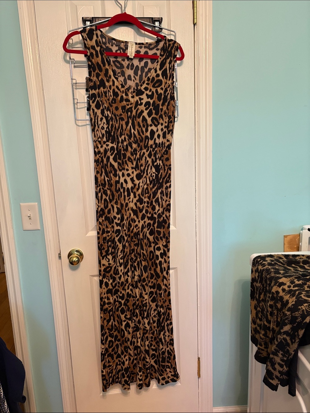 Leopard Print Sleeveless Maxi Jumpsuit Romper